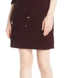Elegant Burgundy Sequin Dress